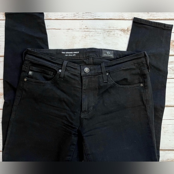 AG Adriano Goldschmied Black Legging Super Skinny Ankle Jeans Size 26 - Picture 3 of 4